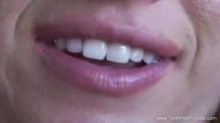 Allie Ray is a slutty blonde babe who is only thinking about fucking, with black guys