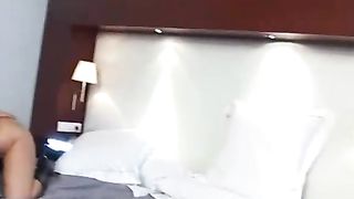 Blonde teen likes dick in her mouth while her friend is fucking her with black dildo toy