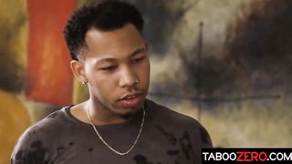 Ravishing, blonde mommy and a handsome, black guy are fucking in her bedroom, just for fun